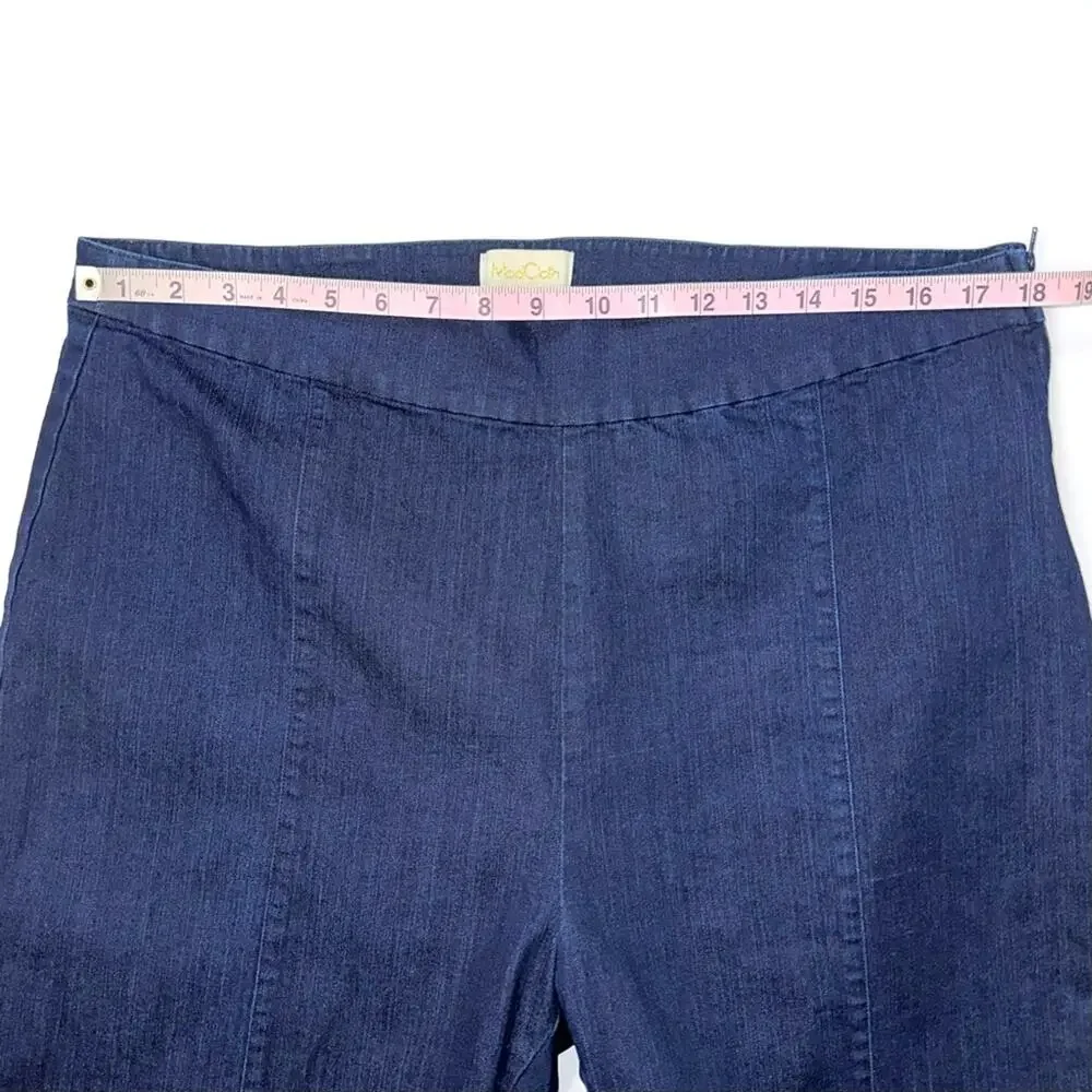 ModCloth Dark Wash Denim Center Seam Cropped Retro Pull On Capris Size 1X